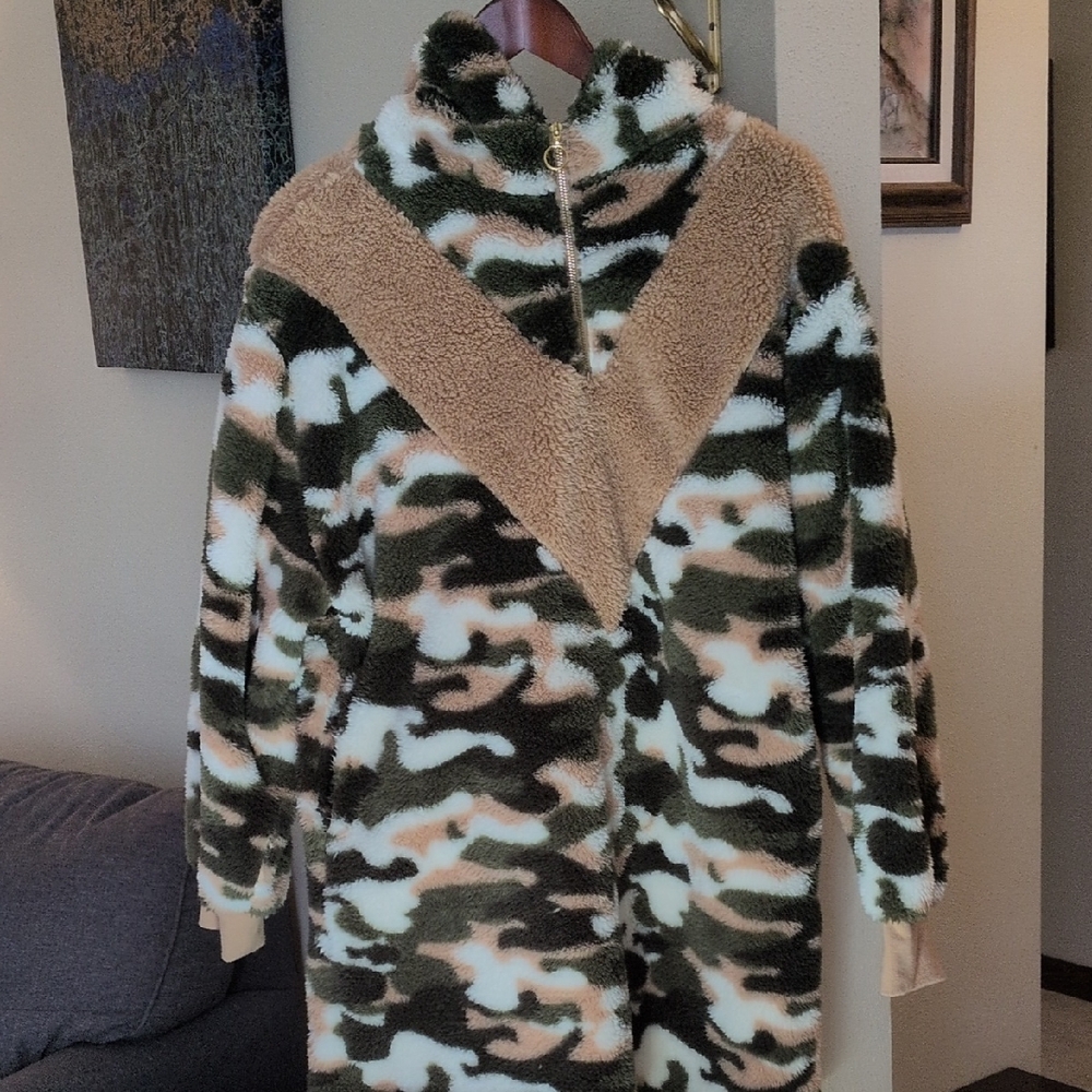 K Jordan Camouflage Teddy Jacket with Tan Accents